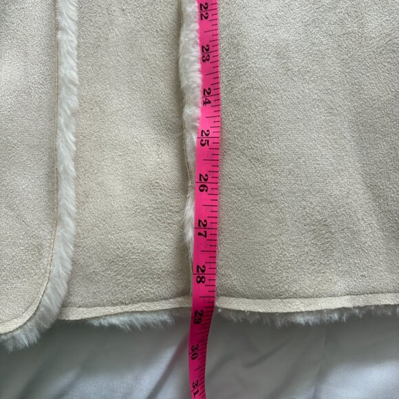 Chico's Faux Suede Vest Women's Beige Open Front Soft Lining Size 3 XL NWT - Picture 6 of 7